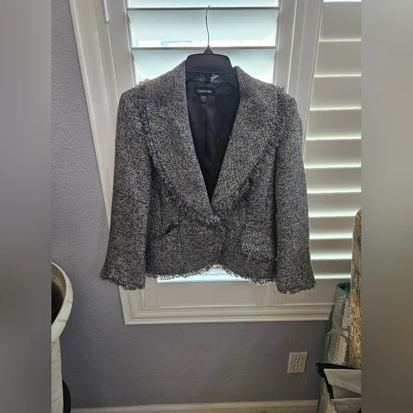 Bebe Women's Gray Tweed Jacket Size 10 - Picture 5 of 11